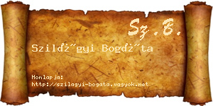 Szilágyi Bogáta névjegykártya